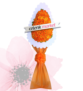 turuncu, gerbera, çelenk